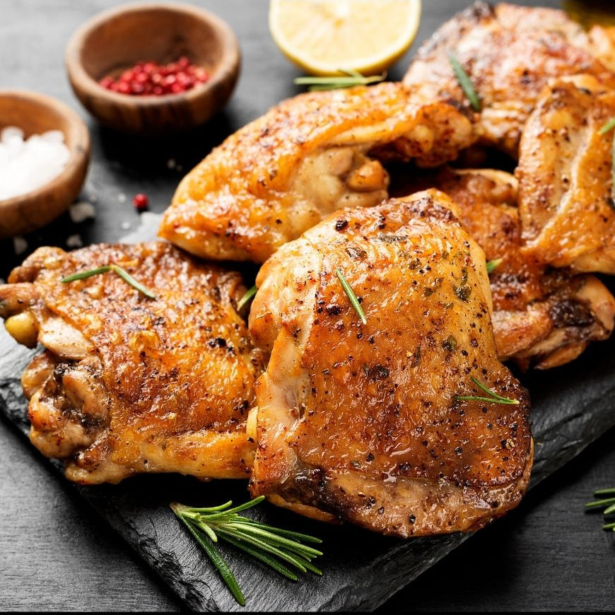 Free Range Chicken Thighs (bone in +skin on) 500g