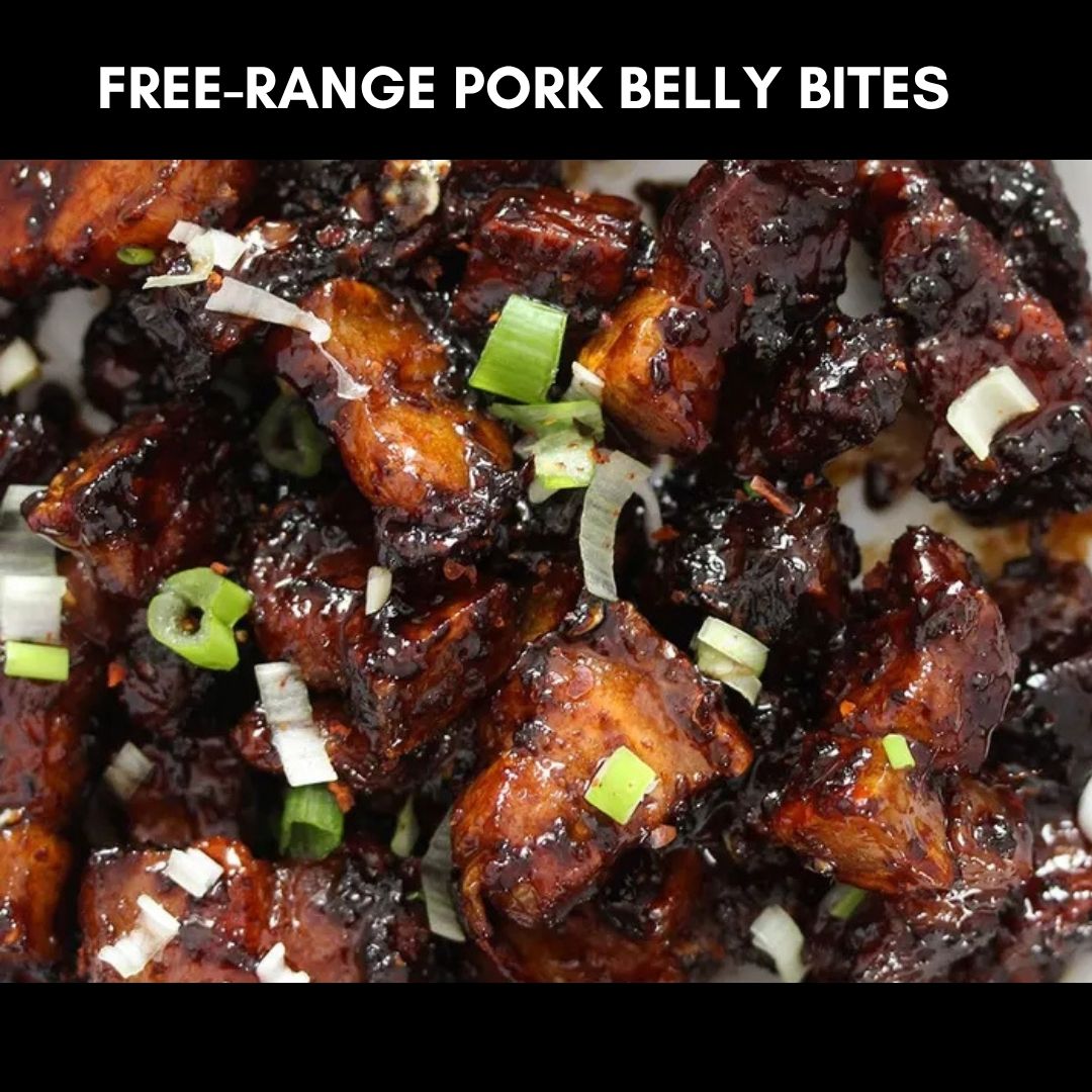 Free Range Pork Belly Bites Honey Soy -  500g