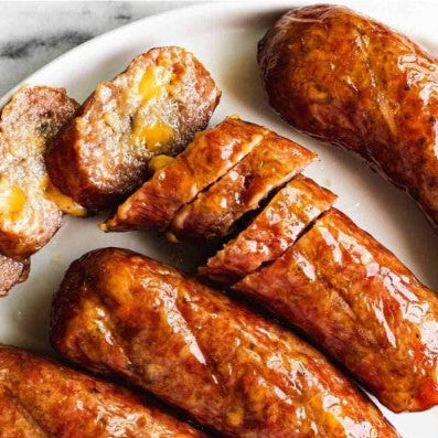 Smashed Sausages Premium Grass-Fed Beef, Cheese and Gherkin (GF) 650g