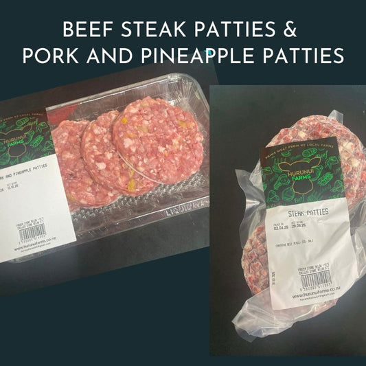 1 Beef Steak Patties & 1 Pork and Pineapple Patties